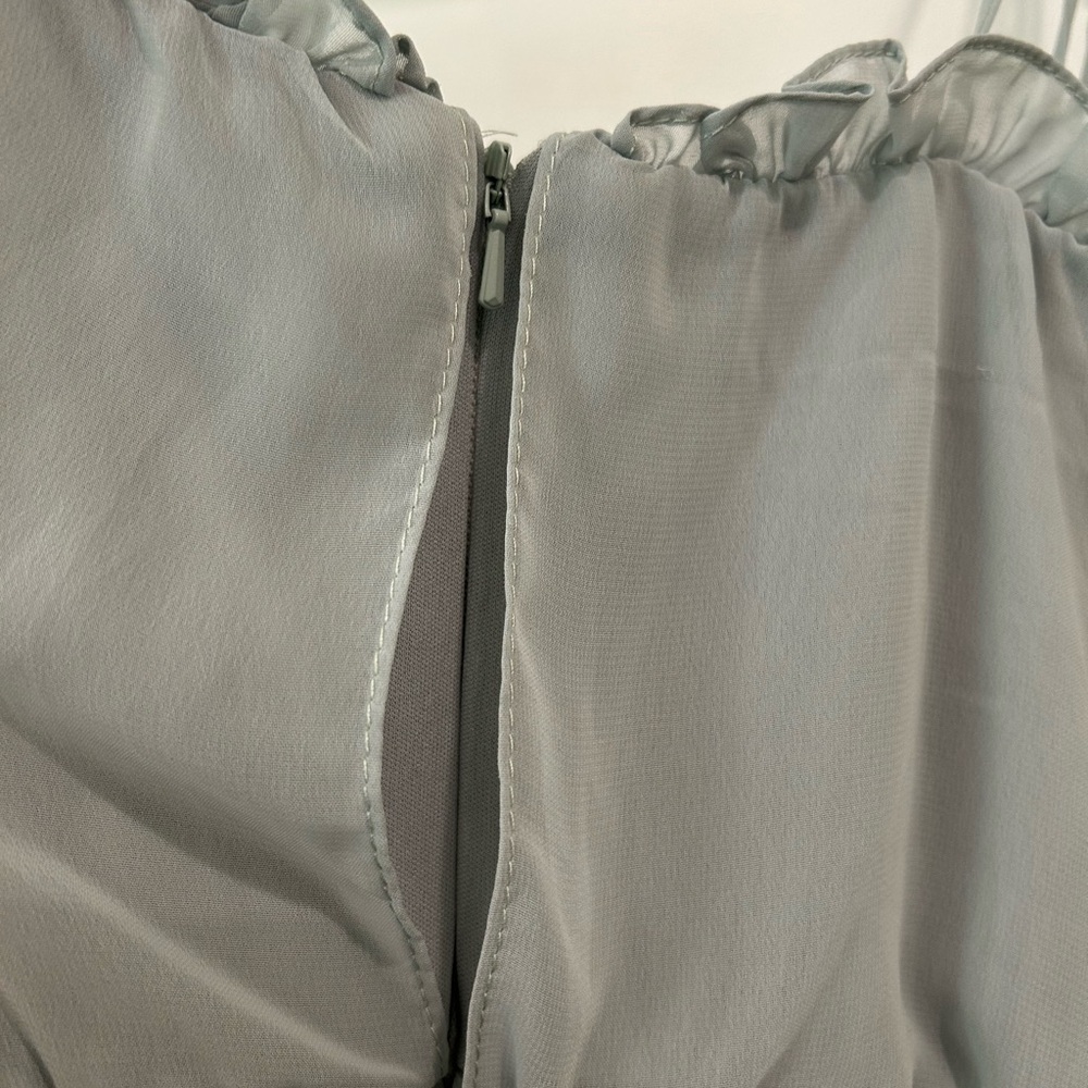 After Six Soft Gray Ruffled Dress - Picture 4 of 7